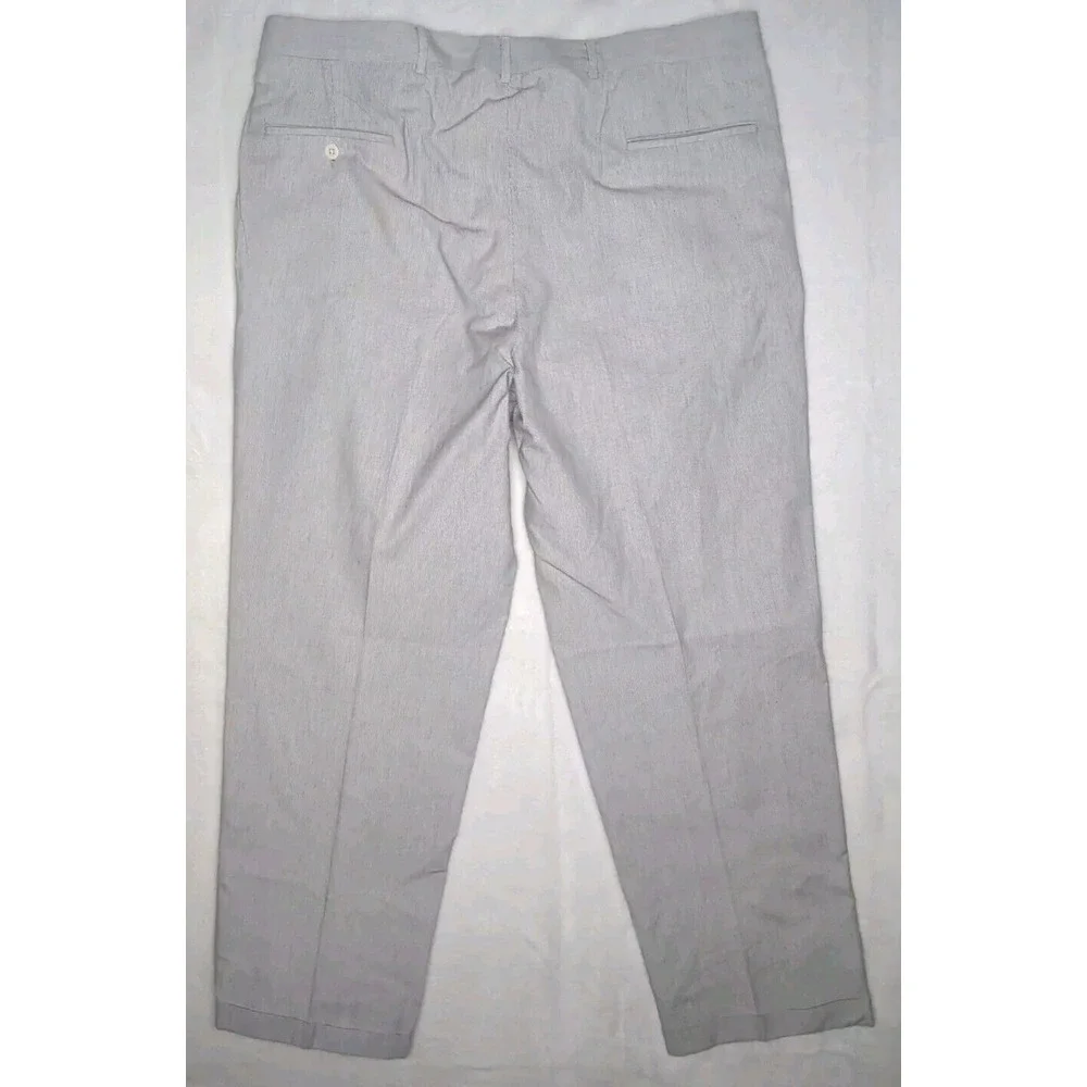 Vintage Corbin‎ Ltd. Men's Gray Pleated Pin Striped Pants Cuffed USA 40 x 31